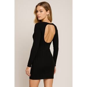 RTR Esteban Cortazar Open Back Luxury Mini Cocktail Goth Sweater Dress | S
